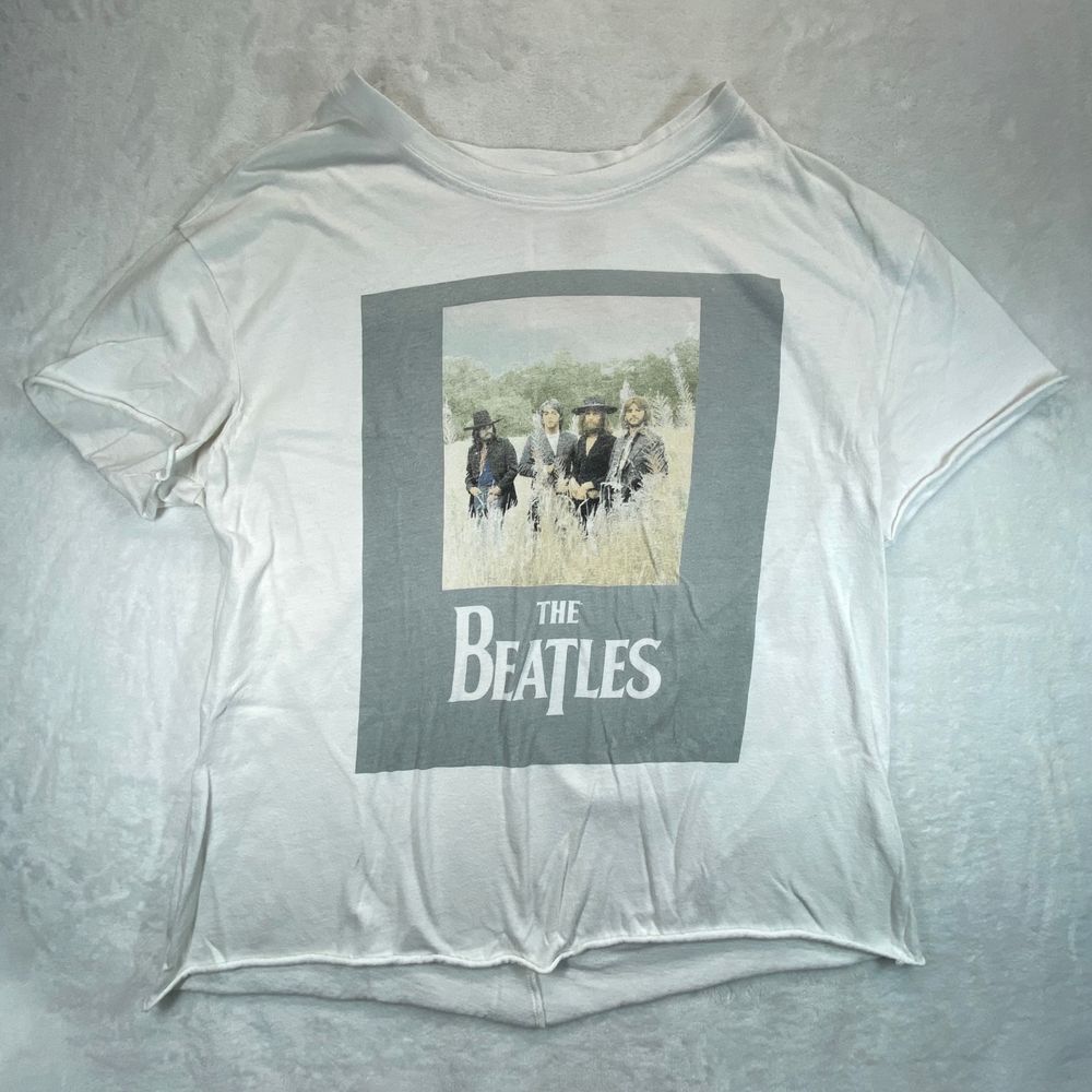 The Beatles Vintage Style Band Photo Graphic T-Shirt Cotton Music Tee XL flaw